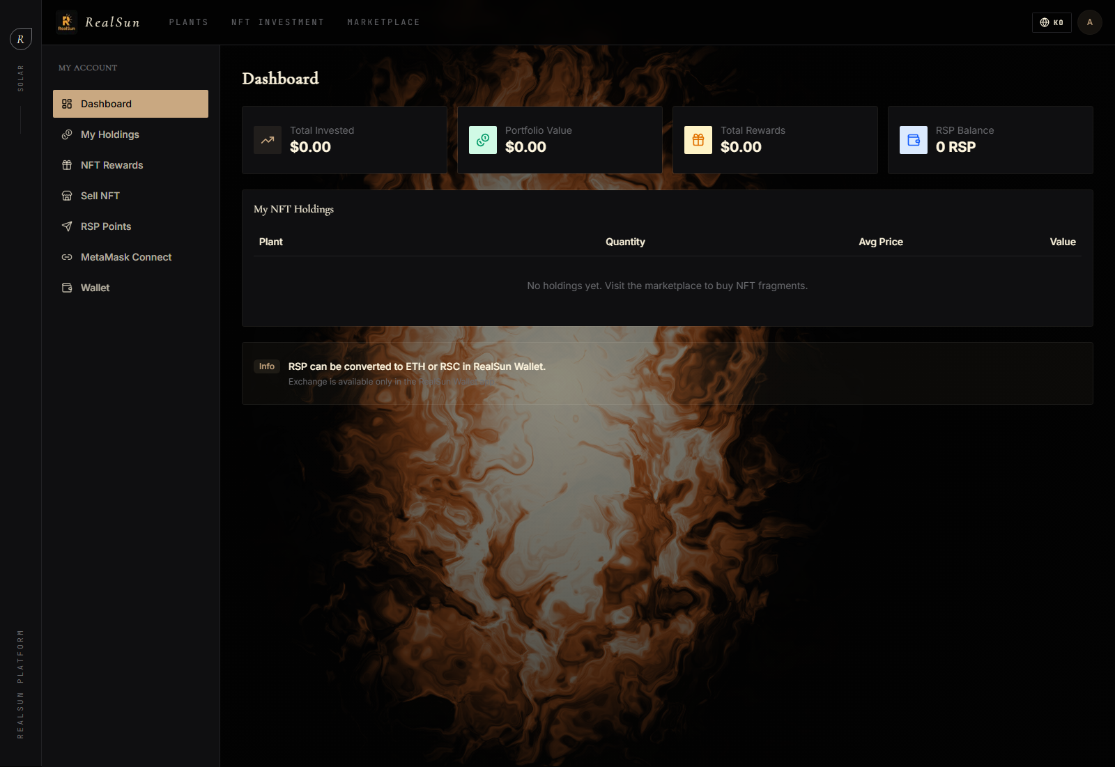 RealSun dashboard screenshot