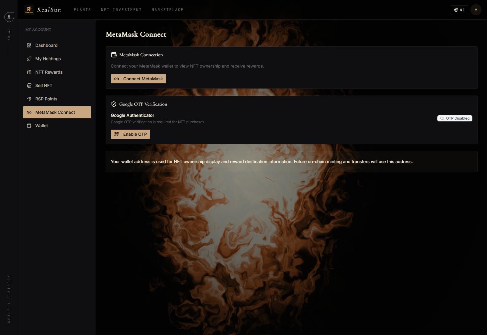 RealSun MetaMask Connect screenshot